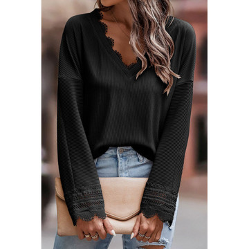 Women's Ribbed V-Neck Long Sleeve Top product image Women's Ribbed V-Neck Long Sleeve Top product image