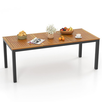 8-Person Outdoor 79-Inch Acacia Wood Patio Table with Umbrella Hole product image