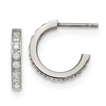 Stainless Steel Earrings with CZ Stones  product image Stainless Steel Earrings with CZ Stones  product image