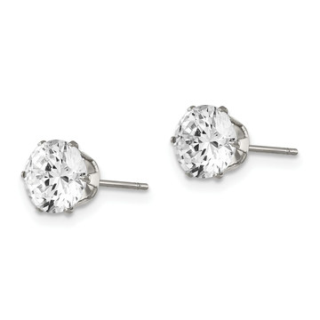 7mm Round CZ Stud Stainless Steel Earrings  product image 7mm Round CZ Stud Stainless Steel Earrings  product image