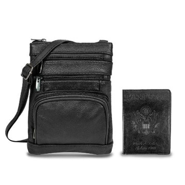 Leather Crossbody Bag with CDC Passport Holder product image Leather Crossbody Bag with CDC Passport Holder product image