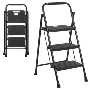 Portable Folding 3-Step Ladder with Wide Anti-Slip Steps & Convenient Handle product image
