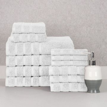 Bibb Home® 12-Piece Zero Twist Cotton Towel Set product image