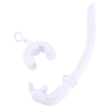 Diving Snorkel Portable Foldable Multi-color Silicone Freediving Snorkel For Swimming Diving Color White product image
