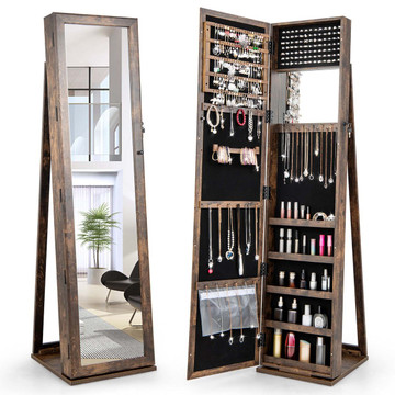 Standing Lockable Jewelry Storage Organizer with Full-Length Mirror product image Standing Lockable Jewelry Storage Organizer with Full-Length Mirror product image
