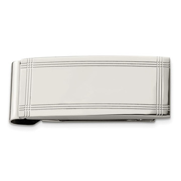 Stainless Steel Polished and Grooved Money Clip product image Stainless Steel Polished and Grooved Money Clip product image
