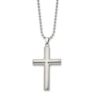 Stainless Steel Brushed and Polished Cross 22-inch Necklace product image Stainless Steel Brushed and Polished Cross 22-inch Necklace product image