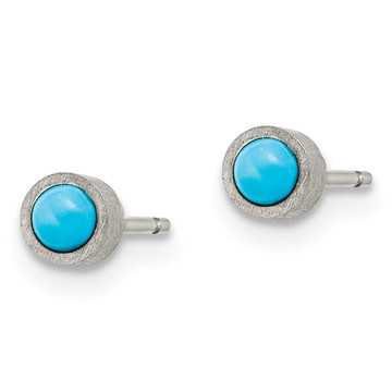 Titanium Brushed Turquoise 4mm Stud Earrings product image Titanium Brushed Turquoise 4mm Stud Earrings product image