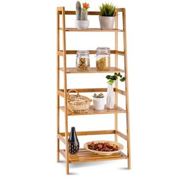 4-Tier Bamboo Bookshelf Ladder Shelf Plant Stand Rack product image 4-Tier Bamboo Bookshelf Ladder Shelf Plant Stand Rack product image