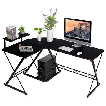 Costway 58'' x 44'' L-Shaped Gaming Desk with Monitor Stand product image Costway 58'' x 44'' L-Shaped Gaming Desk with Monitor Stand product image