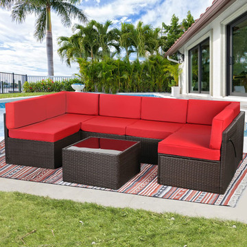 7-Piece Outdoor PE Wicker Rattan Patio Furniture Set product image 7-Piece Outdoor PE Wicker Rattan Patio Furniture Set product image
