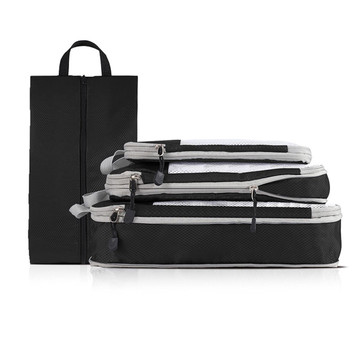 4 pcs Pack  Travel Luggage Compression Bags - Lightweight, Dustproof, and Versatile Storage Organizers Color Black product image 4 pcs Pack  Travel Luggage Compression Bags - Lightweight, Dustproof, and Versatile Storage Organizers Color Black product image