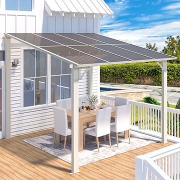 Wall-Mounted Patio Gazebo with Roof product image Wall-Mounted Patio Gazebo with Roof product image