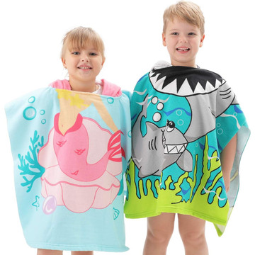 Kids' Hooded Soft Microfiber Poncho Towel product image