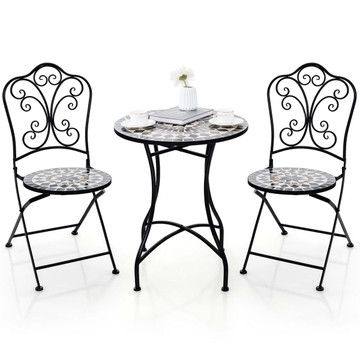 3-Piece Patio Bistro Set with Round Table & 2 Folding Chairs product image 3-Piece Patio Bistro Set with Round Table & 2 Folding Chairs product image