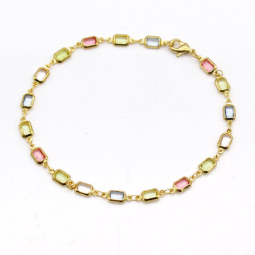 18K Gold-Filled High-Polish Multi-Color Crystal Baguette Anklet product image 18K Gold-Filled High-Polish Multi-Color Crystal Baguette Anklet product image