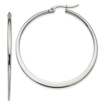 Stainless Steel Polished 43mm Diameter Hoop Earrings product image Stainless Steel Polished 43mm Diameter Hoop Earrings product image