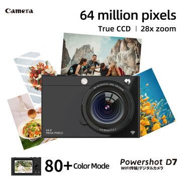 4K CCD Wifi Digital Camera 64MP Digital Video Camera with 2 Lens 2.83 Inch Touch Panel 28X Digital Zoom Built-in Flash Color Black product image 4K CCD Wifi Digital Camera 64MP Digital Video Camera with 2 Lens 2.83 Inch Touch Panel 28X Digital Zoom Built-in Flash Color Black product image