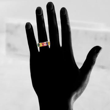 18K Gold Plated Eternity Rainbow Ring with Multicolor Stones  product image 18K Gold Plated Eternity Rainbow Ring with Multicolor Stones  product image