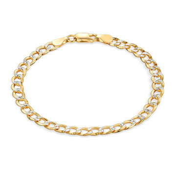 7-Inch 14K-Gold-Plated .925 Sterling Silver 3mm Solid Cuban Diamond-Cut Bracelet product image 7-Inch 14K-Gold-Plated .925 Sterling Silver 3mm Solid Cuban Diamond-Cut Bracelet product image