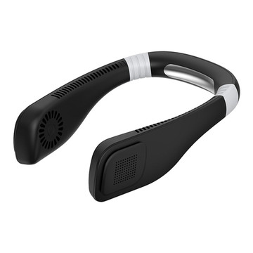 1 Set Bladeless Neck Fan, 360 Degree Cooling Handsfree Sports USB Mini Fan, (Black ) product image