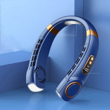 Portable Bladesess Hanging Neck Fan with LCD Display, Cordless, 5 Gear Cooling Neck Fan(Blue) product image Portable Bladesess Hanging Neck Fan with LCD Display, Cordless, 5 Gear Cooling Neck Fan(Blue) product image