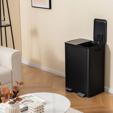 16-Gallon Dual Step Stainless Steel Trash and Recycle Bin product image 16-Gallon Dual Step Stainless Steel Trash and Recycle Bin product image