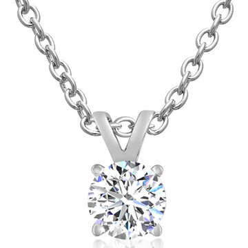 1/4-Carat Moissanite Solitaire 18-Inch Necklace in Sterling Silver product image 1/4-Carat Moissanite Solitaire 18-Inch Necklace in Sterling Silver product image