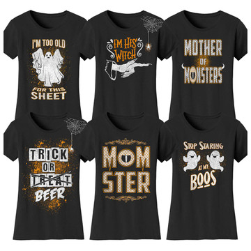 Women's 100% Cotton T-Shirts with Halloween Prints   product image Women's 100% Cotton T-Shirts with Halloween Prints   product image