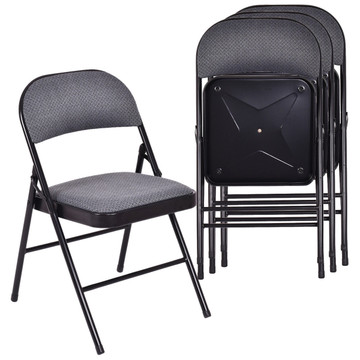 Folding Metal Chairs with Padded Seats (Set of 4) product image Folding Metal Chairs with Padded Seats (Set of 4) product image