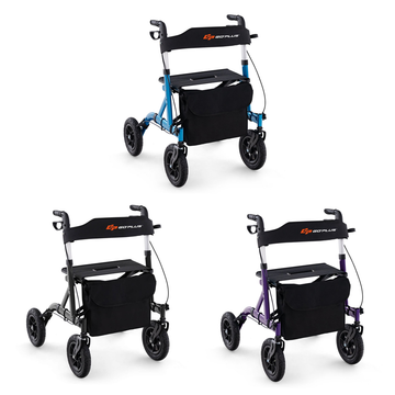 Height-Adjustable Rollator Foldable Walker with Seat product image Height-Adjustable Rollator Foldable Walker with Seat product image
