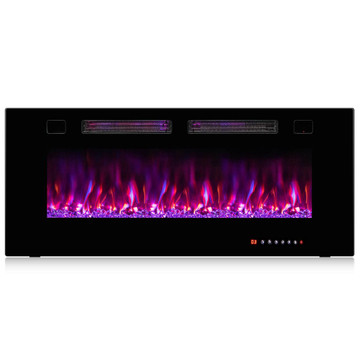 Ultra-Thin Electric Fireplace with Decorative Crystals (4 Sizes) product image