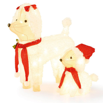Pre-lit Mama & Baby Poodle Dogs with 60 Warm White LED Lights product image Pre-lit Mama & Baby Poodle Dogs with 60 Warm White LED Lights product image