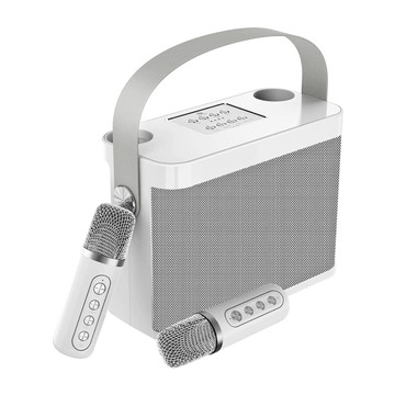 Karaoke Machine with 2 Wireless Microphones, Portable Bluetooth Karaoke PA Speaker System for Kids, with Carry Handle (White) product image Karaoke Machine with 2 Wireless Microphones, Portable Bluetooth Karaoke PA Speaker System for Kids, with Carry Handle (White) product image