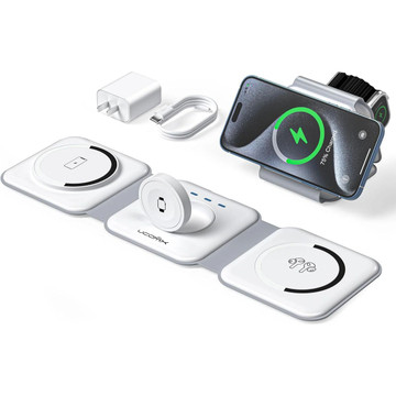 Foldable 3-in-1 Wireless Charging Station for Multiple Devices product image Foldable 3-in-1 Wireless Charging Station for Multiple Devices product image
