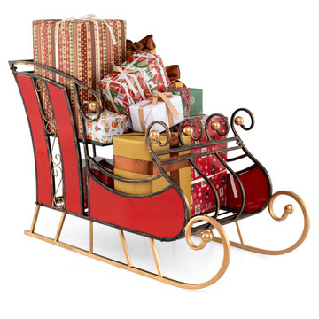 23" Christmas Santa Sleigh with 2-Tier Shelf product image 23" Christmas Santa Sleigh with 2-Tier Shelf product image