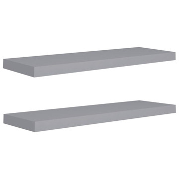 Floating Wall Shelves 2 pcs Gray 31.5"x9.3"x1.5" MDF product image