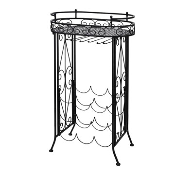 Wine Rack with Glass Holder for 9 Bottles Metal product image Wine Rack with Glass Holder for 9 Bottles Metal product image