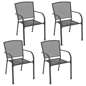 Patio Chairs 4 pcs Mesh Design Anthracite Steel product image