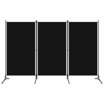 3-Panel Room Divider Black 102.4"x70.9" Fabric product image