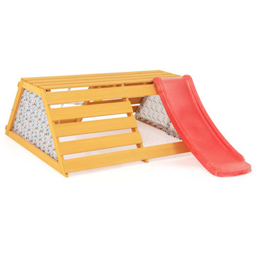 Kids' 5-in-1 Indoor Jungle Gym with Slide, Climbing Wall, & Rope Wall product image