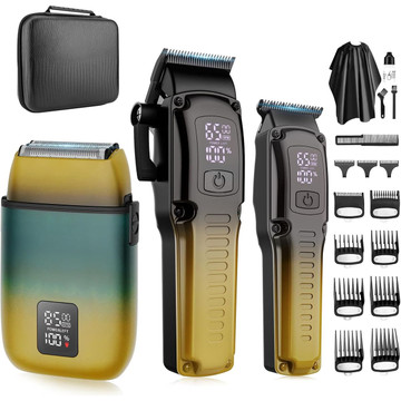 Professional Barber Hair Clippers Trimmer Shaver Set for Men,Cordless Hair Cutting Kit & Zero Gap T-Blade Trimmer product image