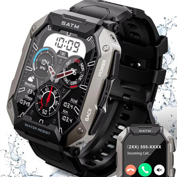 Smart Watches for Men IP68 Waterproof for Swimming, with Answer/Make Calls, Outdoor Tactical Smart Fitness Watch for Android product image Smart Watches for Men IP68 Waterproof for Swimming, with Answer/Make Calls, Outdoor Tactical Smart Fitness Watch for Android product image