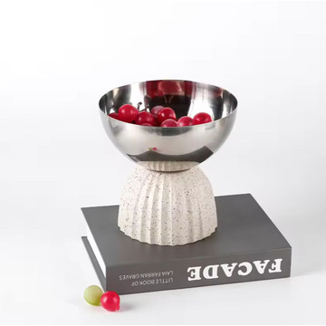 Decorative Mirror Uplifted Metal Serving Bowl product image