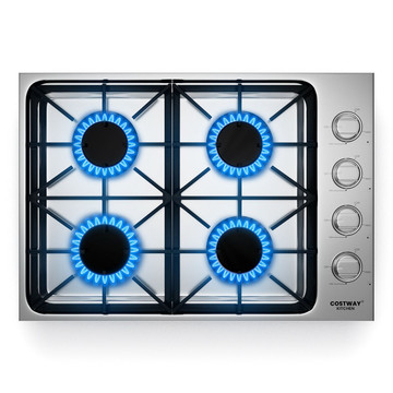 30" Gas Cooktop with 4 Sealed Burners and Cast Iron Grates product image