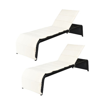 Patio Rattan Chaise Recliner Lounge Chair (Set of 2) product image Patio Rattan Chaise Recliner Lounge Chair (Set of 2) product image