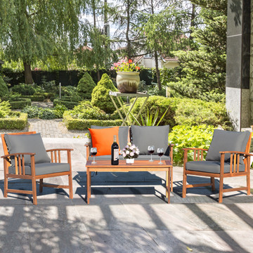 4-Piece Wooden Patio Furniture Set product image