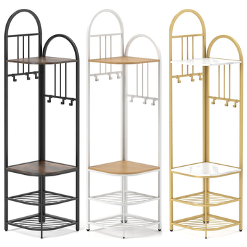 4-Tier Corner Coat Rack and Hall Tree with Shoe Storage Bench product image 4-Tier Corner Coat Rack and Hall Tree with Shoe Storage Bench product image