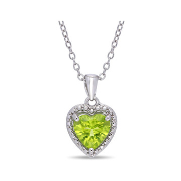 1.30 Carat Peridot Heart Pendant Necklace in Sterling Silver product image 1.30 Carat Peridot Heart Pendant Necklace in Sterling Silver product image