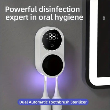 UV Toothbrush Sterilizer Holder Automatic Induction Wall Mount Tooth Brush Holder Organizer for Bathroom Accessories product image